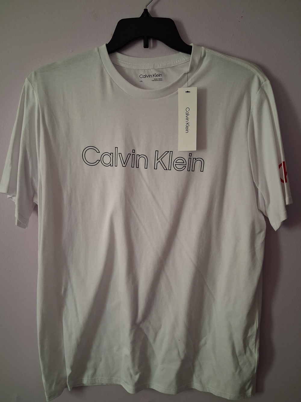 Calvin Klein Outline Monogram Logo T-Shirt Short Sleeve Brilliant White